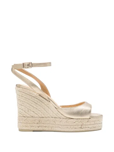 Castaã±er Ankle Strap Wedge Espadrilles In Neutral