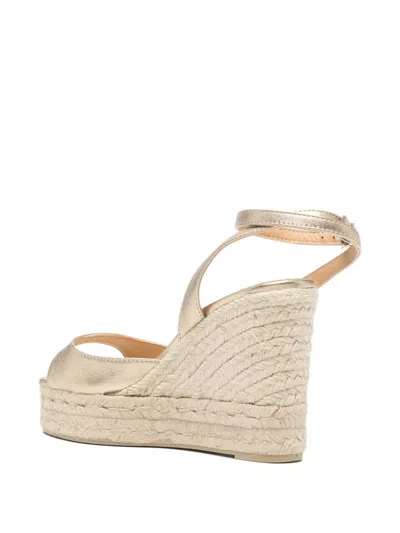 Castaã±er Ankle Strap Wedge Espadrilles In Neutral