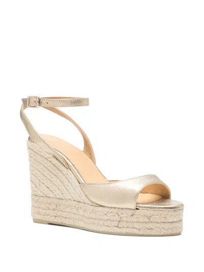 Castaã±er Ankle Strap Wedge Espadrilles In Neutral