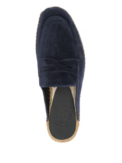 Castaã±er Nando Suede Backless Espadrilles In Blue