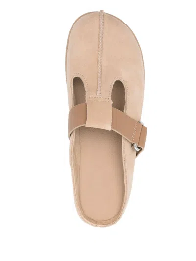 Ugg Smooth Beige Flats With Rounded Toe Design In Neutral