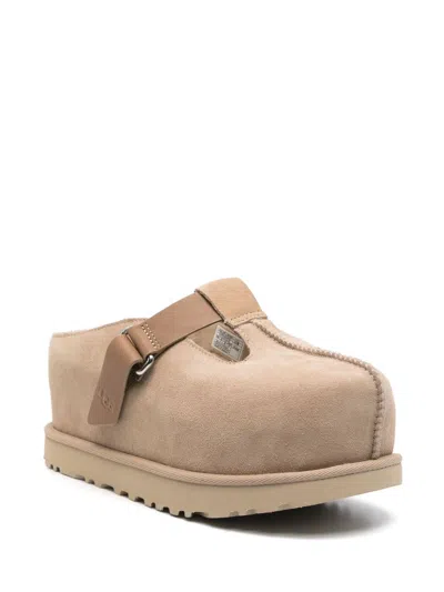 Ugg Smooth Beige Flats With Rounded Toe Design In Neutral