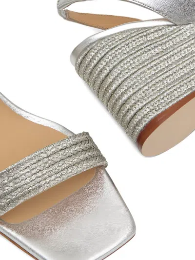 Castaã±er Silver Solid Sandals In Blue