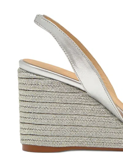Castaã±er Silver Solid Sandals In Blue