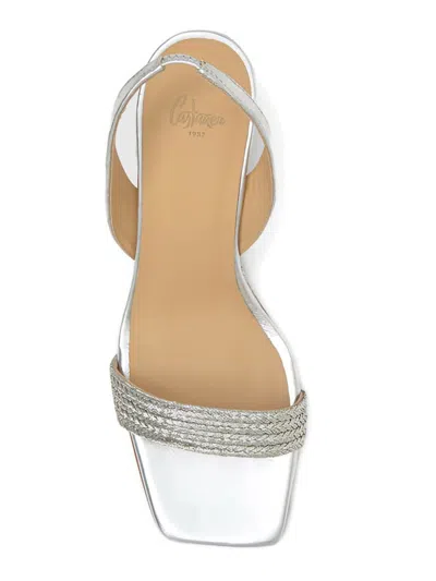 Castaã±er Silver Solid Sandals In Blue