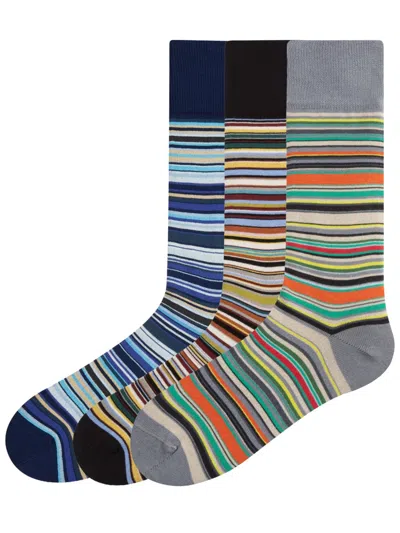 Paul Smith 3 Pack Striped Socks In Multi