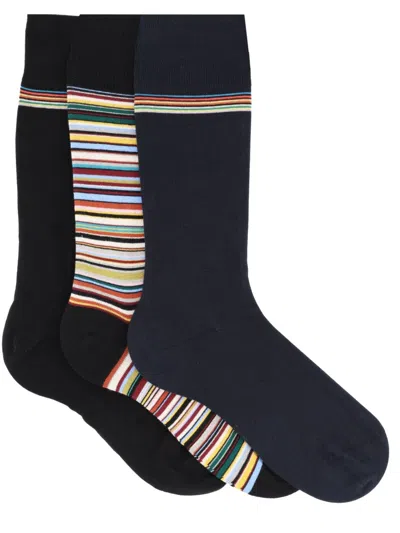 Paul Smith 3-pack Socks With Logo In Black