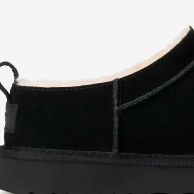 Ugg Black Mutton Leather Classic Micro Boots In Black