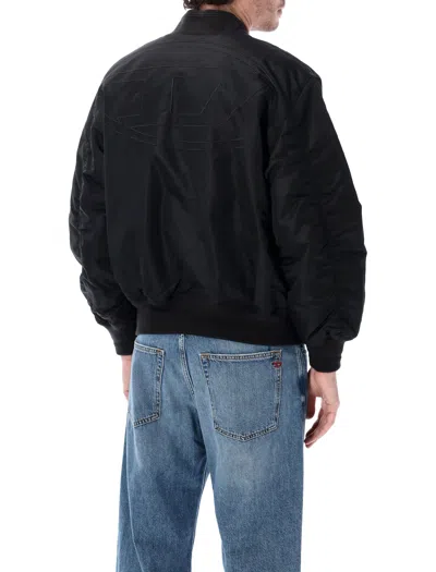 Diesel W-type-d1 Reversible Padded Bomber In Black