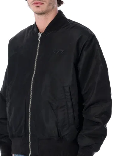 Diesel W-type-d1 Reversible Padded Bomber In Black