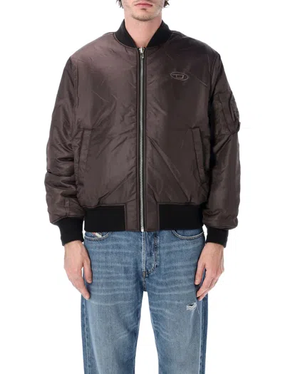 Diesel W-type-d1 Reversible Padded Bomber In Black