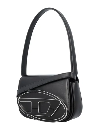 Diesel Mini Shoulder Bag In Soft Nappa Leather With Logo Detail In Black