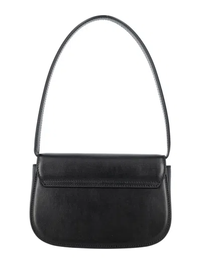 Diesel Mini Shoulder Bag In Soft Nappa Leather With Logo Detail In Black