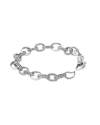 Shop Lagos Caviar Link Chain Bracelet In Silver