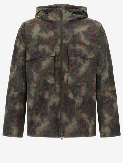 Herno Multicolor Tropical Pattern Ripstop Nylon Parka In Multi