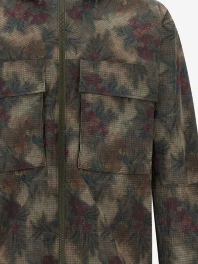 Herno Multicolor Tropical Pattern Ripstop Nylon Parka In Multi