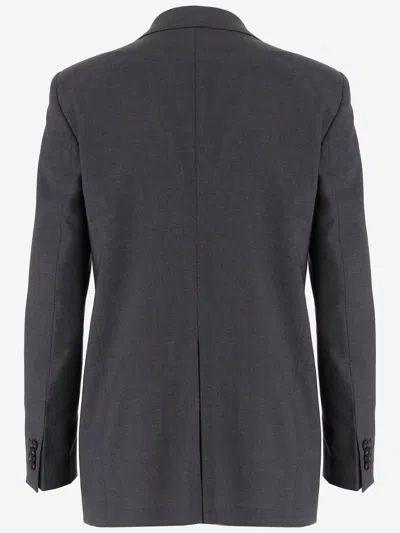 Tagliatore Structured Stretch Wool Jacket In Gray