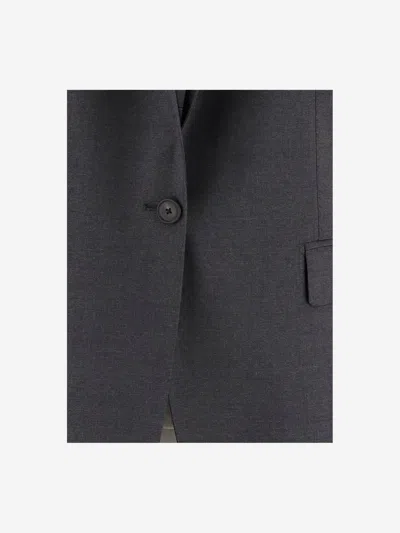 Tagliatore Structured Stretch Wool Jacket In Gray