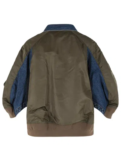 Sacai Buttoned Flap-pockets Denim Jacket In Blue
