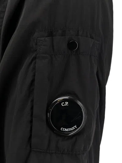 C.p. Company C.p.company Black Chrome-r Polyamide Overshirt In Black