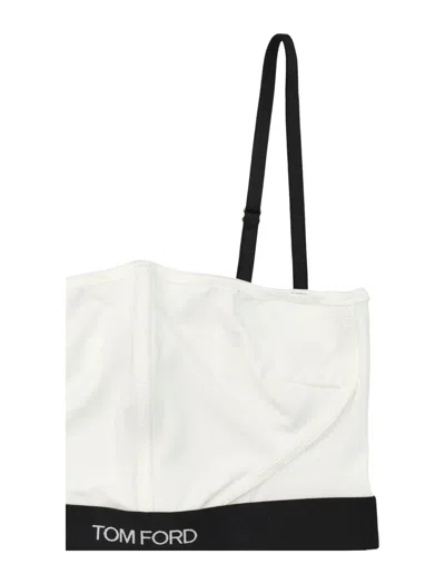 Tom Ford Modal Bra With Design And Adjustable Straps In White