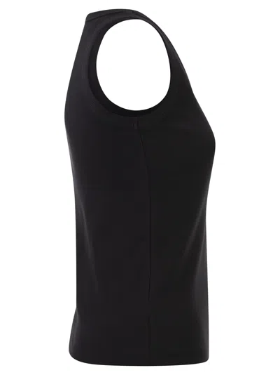 Weekend Max Mara Weekend Maxmara Wkdmultic Stretch Cotton Top In Black