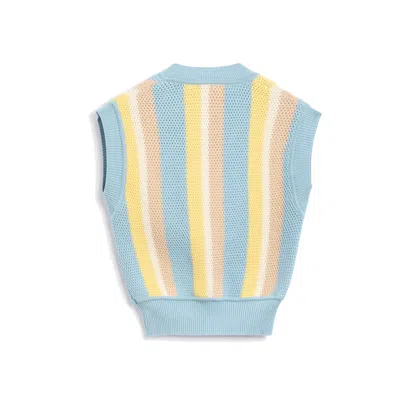 Autry Striped-pattern Knitted Vest In Blue