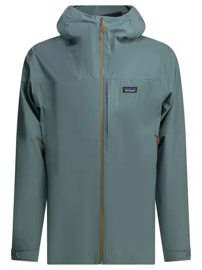 Patagonia Waterproof 3-layer Boulder Fork Jacket With Adjustable Features In Blue