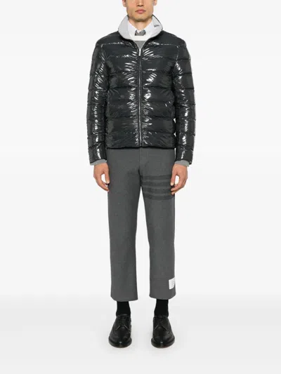 Thom Browne Reversible Quilted Down Jacket In Gray