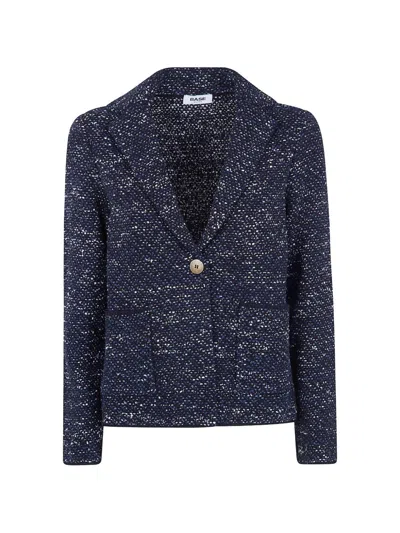 Base Cotton Blend Single-breasted Jacket In Black