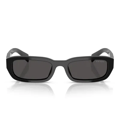 Prada Symbole Rectangular Sunglasses, 55mm In Black