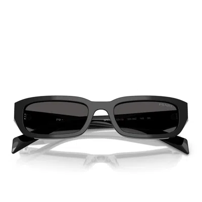 Prada Symbole Rectangular Sunglasses, 55mm In Black