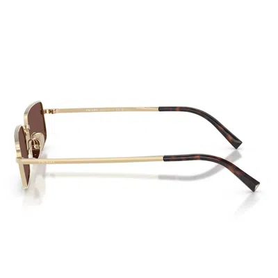 Prada Eyewear Rectangular Frame Sunglasses In Gold