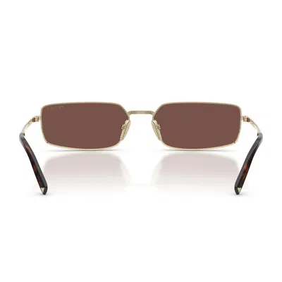 Prada Eyewear Rectangular Frame Sunglasses In Gold