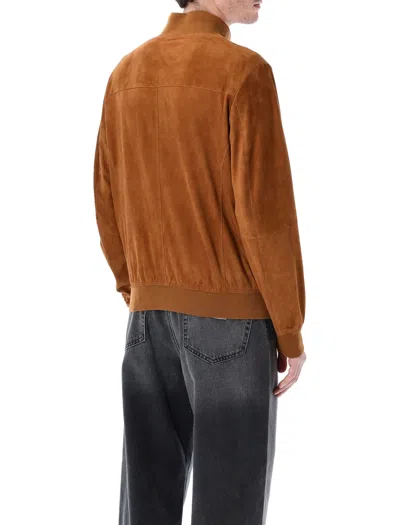 Sword 6.6.44 Sword Buttoned Pocket Suede Jacket In Brandy