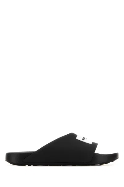 Givenchy Black Polyurethane Sandals Label Slide In Black