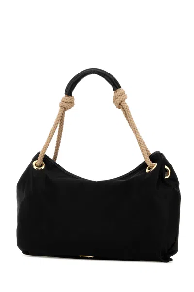 Prada Practical Fabric Shopping Handbag With 45 X 33 X 7 Cm Dimensions And 20 Cm Handle Drop In Black