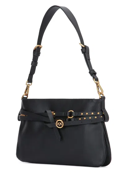 Pinko Mini Structured Studded Shoulder Bag In Gray