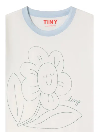 Tinycottons Mini Flower T-shirt For Girls In White
