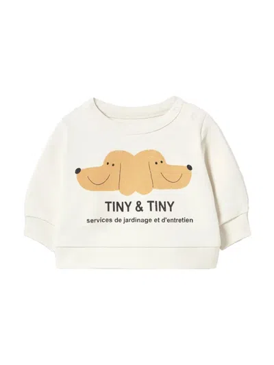 Tinycottons "tiny & Tiny Baby" Sweatshirt In White