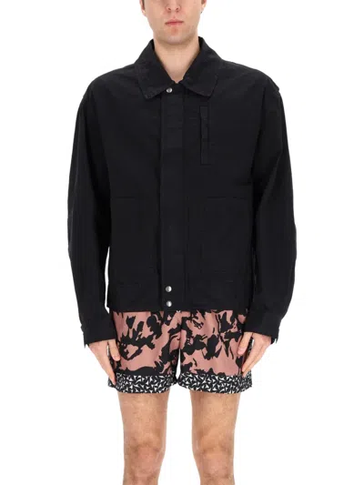 Dries Van Noten Collared Jacket Featuring Practical Front Pockets In Black