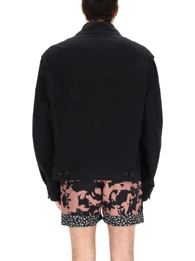 Dries Van Noten Collared Jacket Featuring Practical Front Pockets In Black