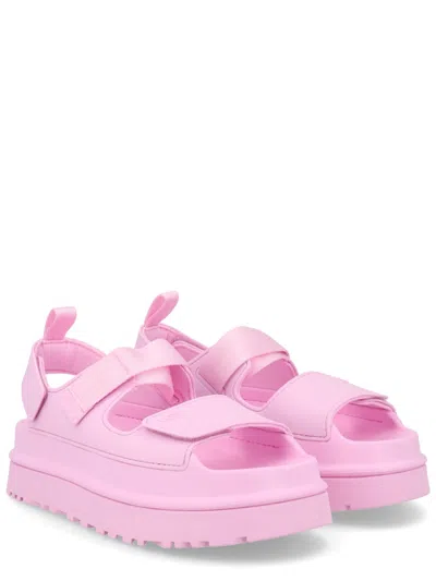 Ugg Sandals Open Toe Platform Sole Pull Tab In Pink