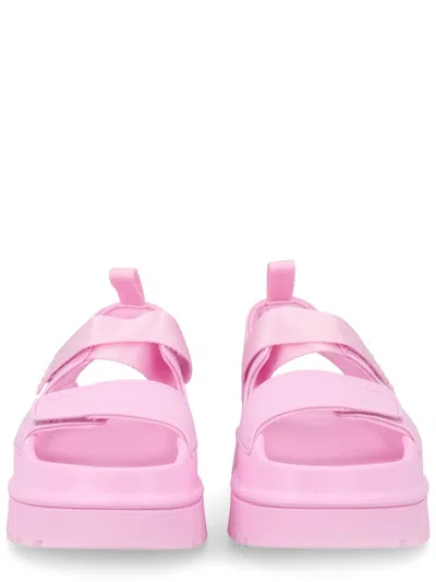 Ugg Sandals Open Toe Platform Sole Pull Tab In Pink