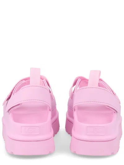 Ugg Sandals Open Toe Platform Sole Pull Tab In Pink