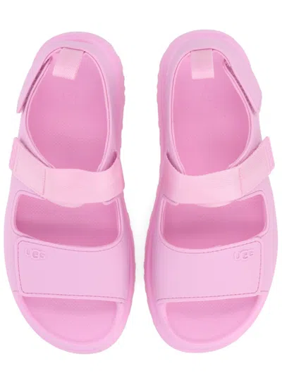 Ugg Sandals Open Toe Platform Sole Pull Tab In Pink