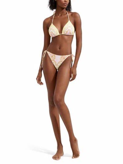 Versace Printed Tie-side Bikini Bottom In Multi