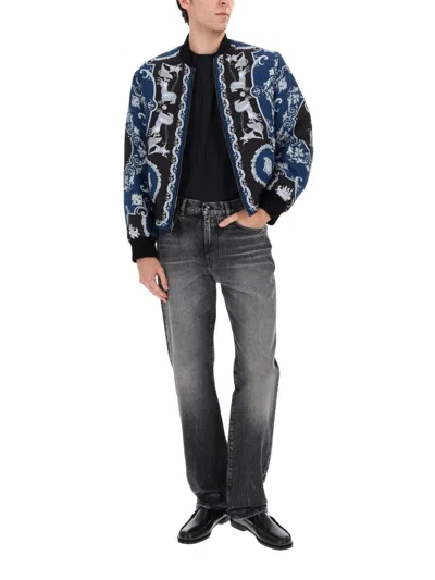 Versace Reversible Bomber Jacket In Black