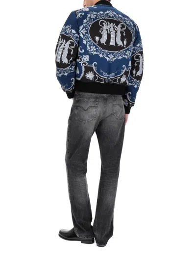 Versace Reversible Bomber Jacket In Black