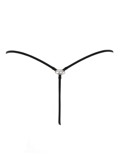 Diesel Triangle Bikini Top Minimal Coverage Straps In Black